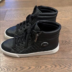Karl Lagerfeld Black High-Top Sneakers